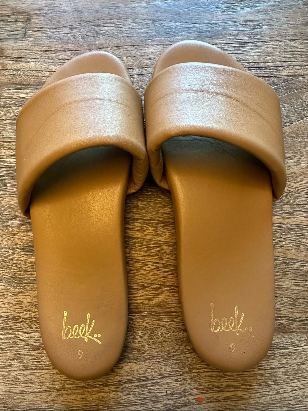 Beek Baza Sandals Women's Size 9 Leather Memory Foam Arch Support Comfort Slides